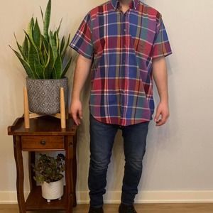 Vintage short sleeve plaid